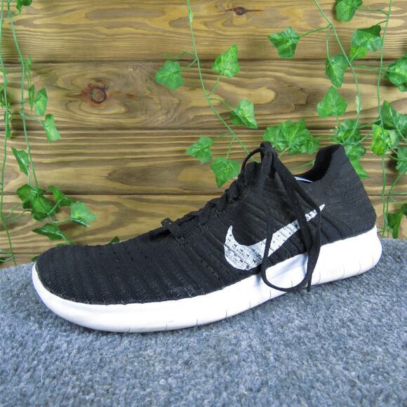 Nike Women's Free RN Flyknit Sneaker Black Fabric Sz 9.5 Medium Gently Used 2025 - Picture 1 of 6